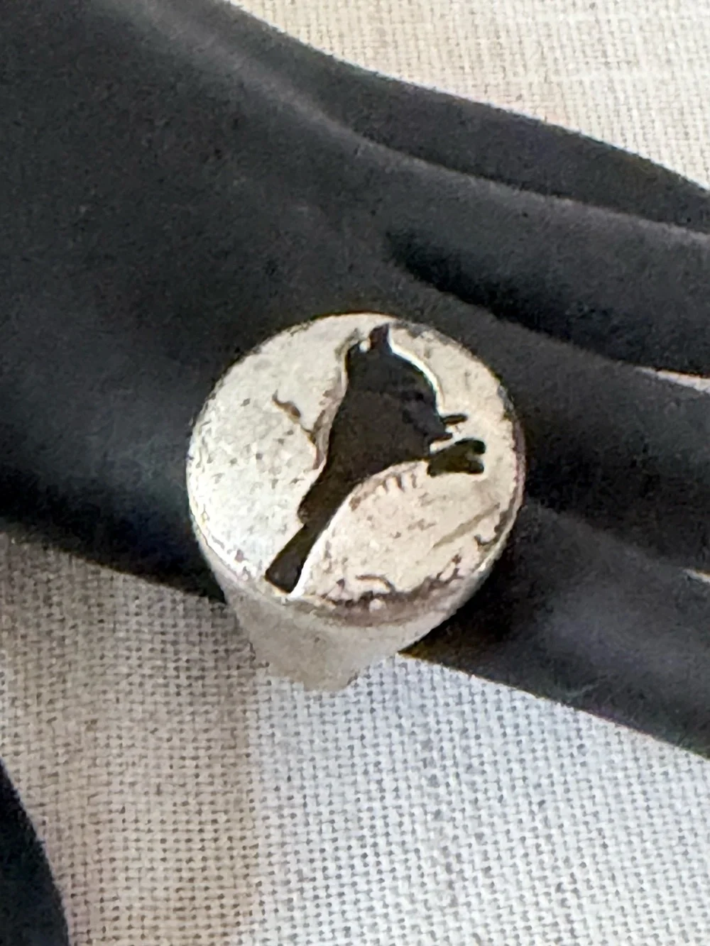 Silver Bird Signet Ring - size 8
